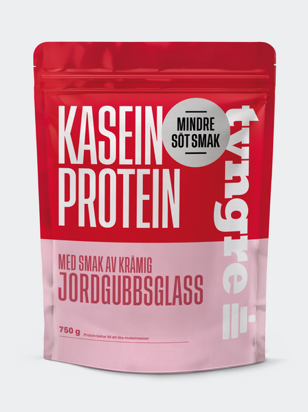 Tyngre Kasein Krämig Jordgubbsglass Mindre Söt Smak - 750g Krämig Jordgubbsglass