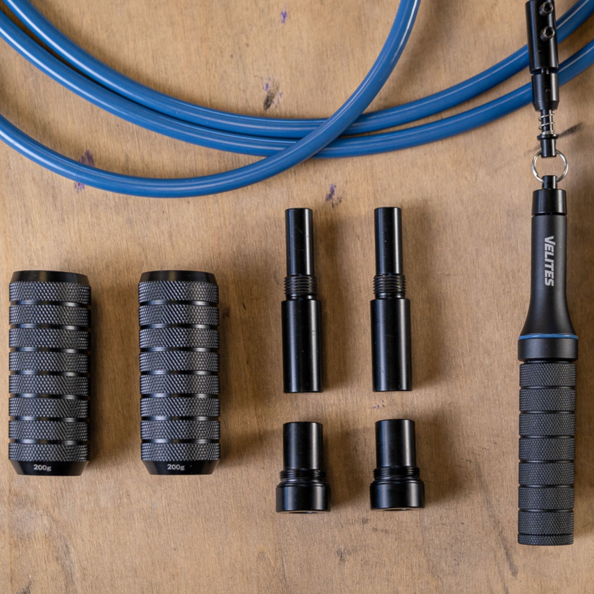 Velites Jump Rope Earth 2.0 Black + Weights Pack