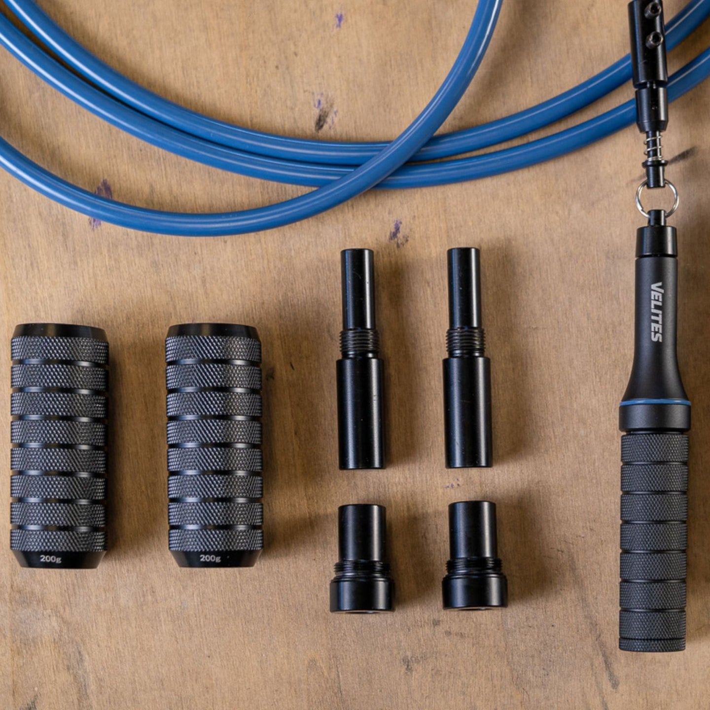 Velites Jump Rope Earth 2.0 Black + Weights Pack