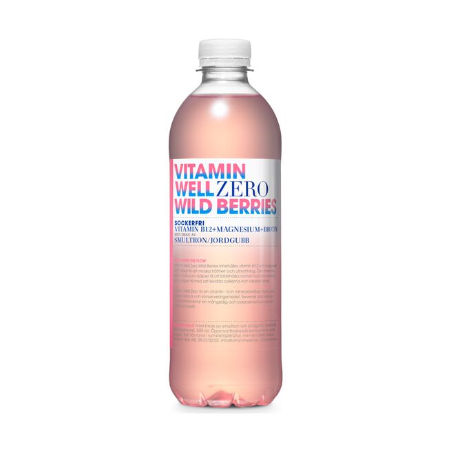 Vitamin Well 12 x Vitamin Well Zero, 500 ml, Wild Berries 2 kr pant