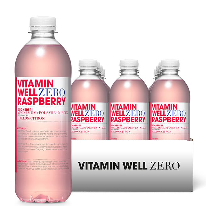 Vitamin Well 12 x Vitamin Well Zero Vitamindryck 500 ml Raspberry