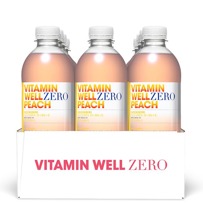 Vitamin Well 12 x Vitamin Well Zero Vitamindryck 500 ml Peach