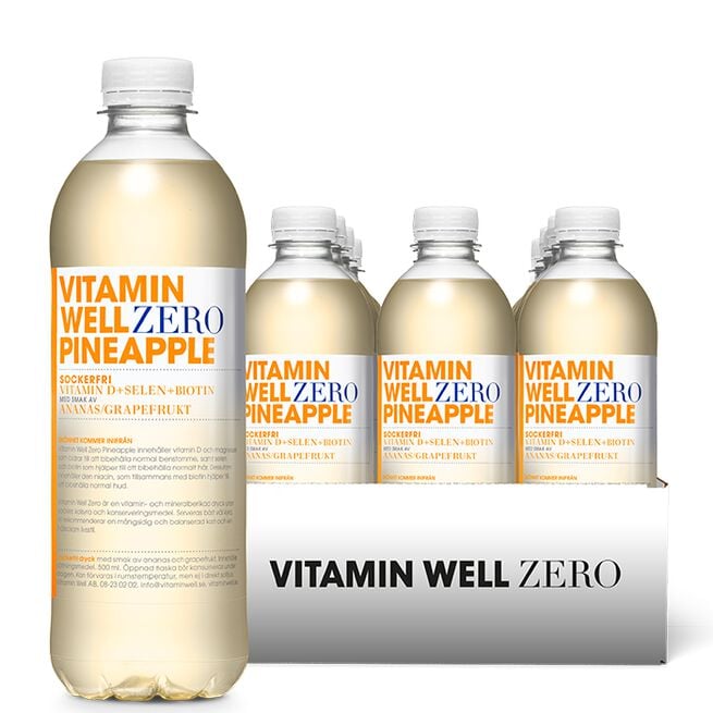 Vitamin Well 12 x Vitamin Well Zero Vitamindryck 500 ml Pineapple