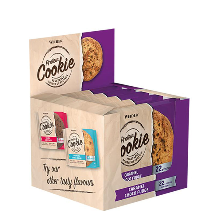 Weider 12 x Protein Cookies 90 g Caramel Choco Fudge