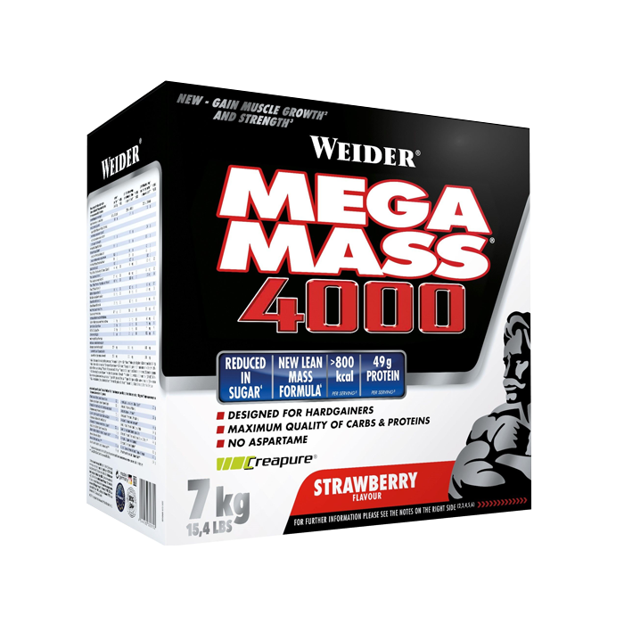 Weider Mega Mass 4000 Gainer 7 kg Jordgubb