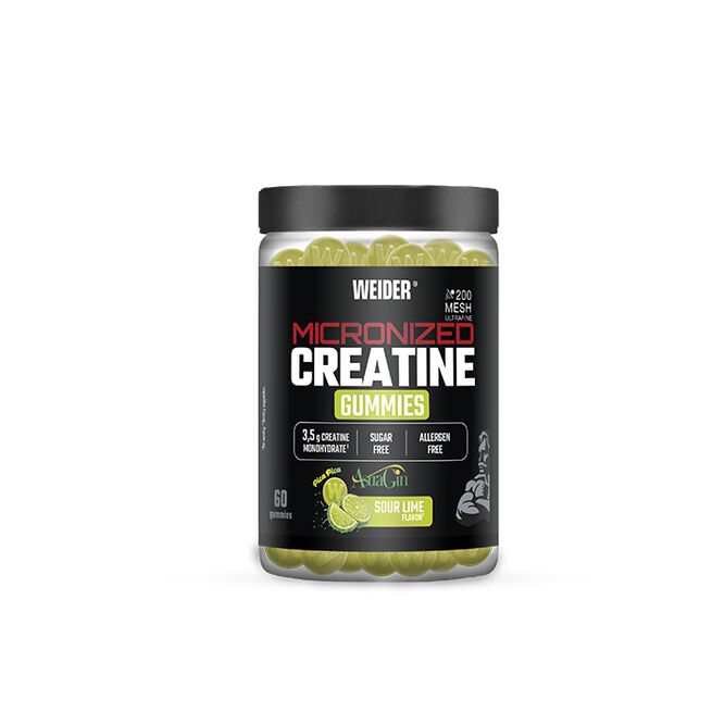 Weider Micronized 200 Mesh Creatine 60 gummies Sour Lime